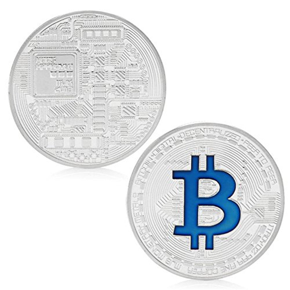 Bitcoin Silver Plated Titan Commemorative Coin Collectible Physical IN CASE