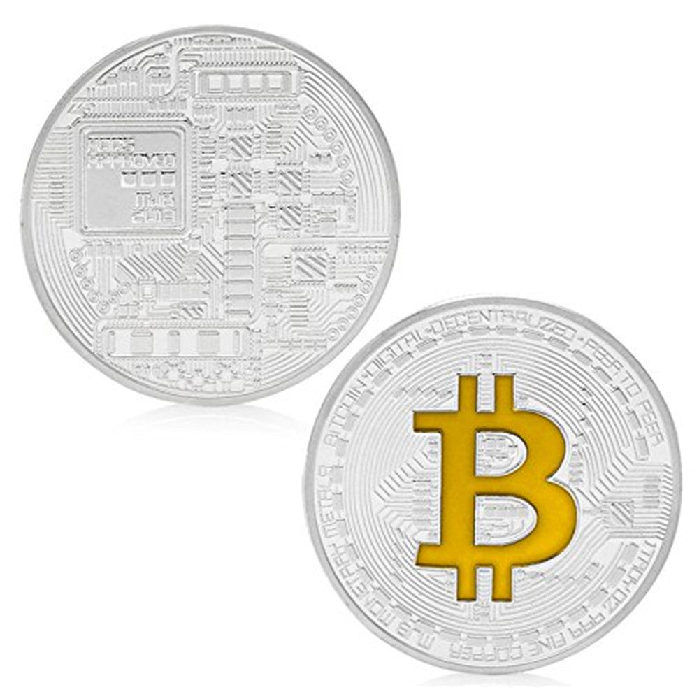 Bitcoin Silver Plated Titan Commemorative Coin Collectible Physical IN CASE