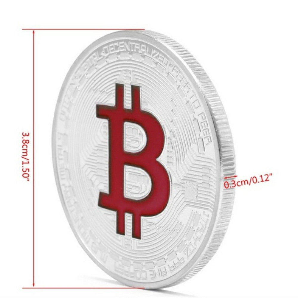 Bitcoin Silver Plated Titan Commemorative Coin Collectible Physical IN CASE