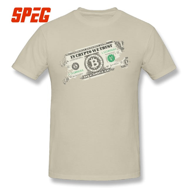 Vintage Tee Shirt In Crypto We Trust Bitcoin US Dollars