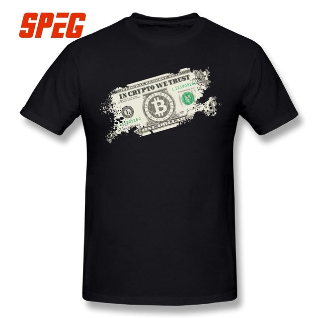 Vintage Tee Shirt In Crypto We Trust Bitcoin US Dollars