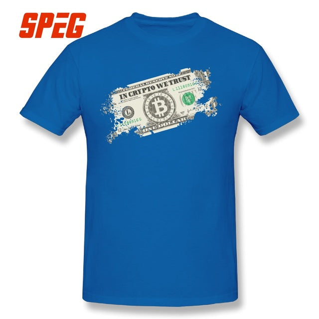 Vintage Tee Shirt In Crypto We Trust Bitcoin US Dollars