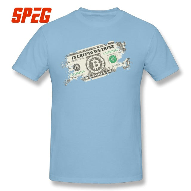 Vintage Tee Shirt In Crypto We Trust Bitcoin US Dollars