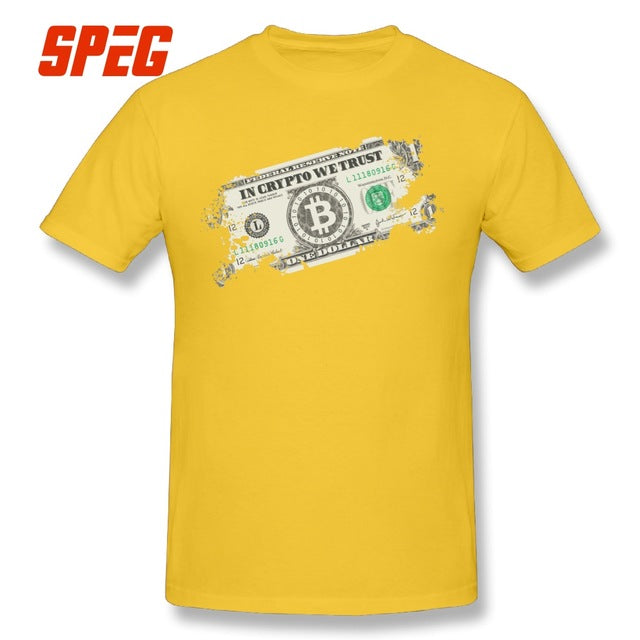 Vintage Tee Shirt In Crypto We Trust Bitcoin US Dollars