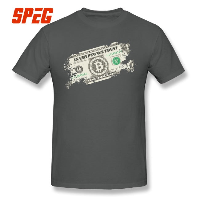 Vintage Tee Shirt In Crypto We Trust Bitcoin US Dollars