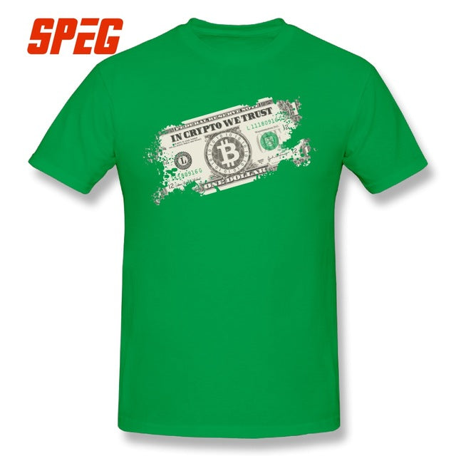 Vintage Tee Shirt In Crypto We Trust Bitcoin US Dollars