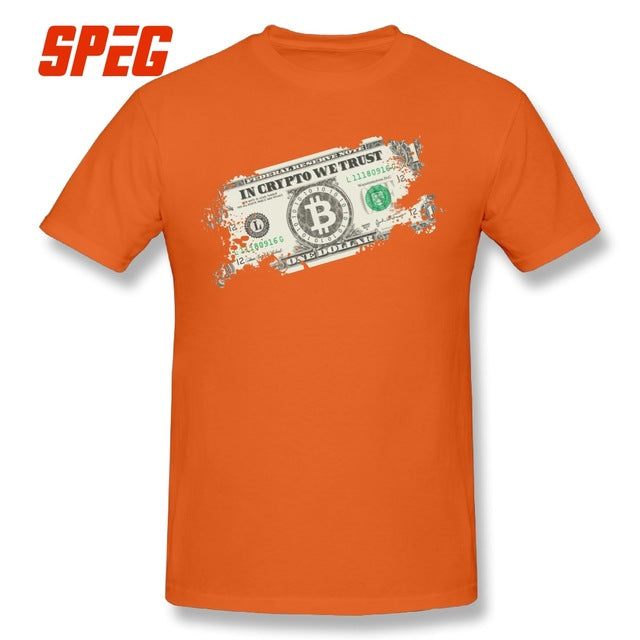 Vintage Tee Shirt In Crypto We Trust Bitcoin US Dollars