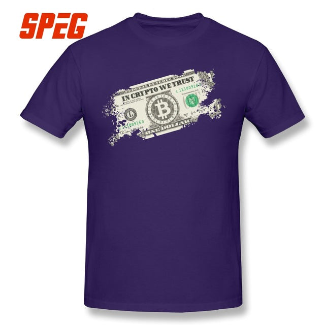 Vintage Tee Shirt In Crypto We Trust Bitcoin US Dollars