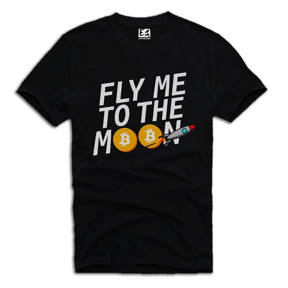 2018 New Arrivals FLY MOON BITCOIN  CRYPTO T SHIRT
