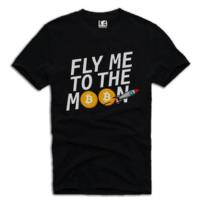 2018 New Arrivals FLY MOON BITCOIN  CRYPTO T SHIRT