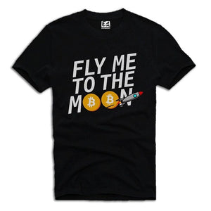 2018 New Arrivals FLY MOON BITCOIN  CRYPTO T SHIRT