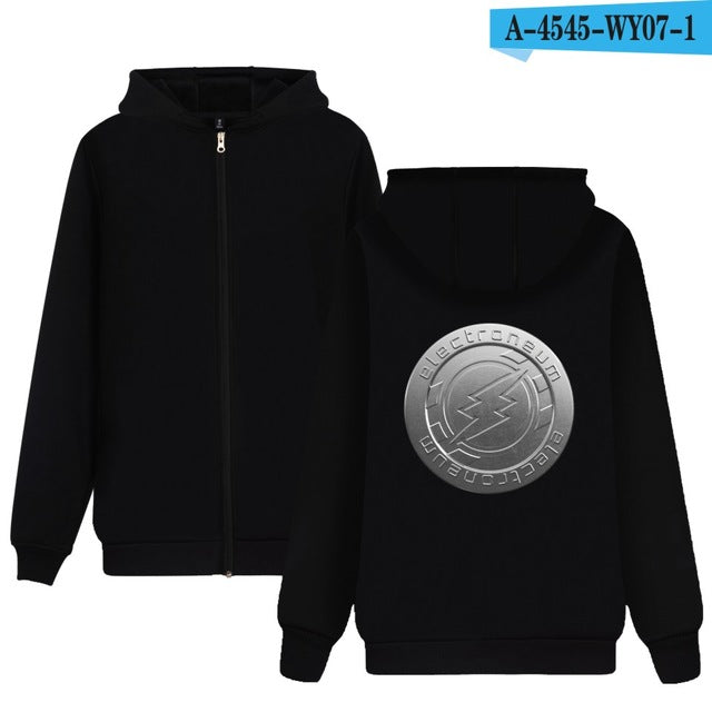 Electroneum Hoodie Zipper Blockchain  Sweatshirt