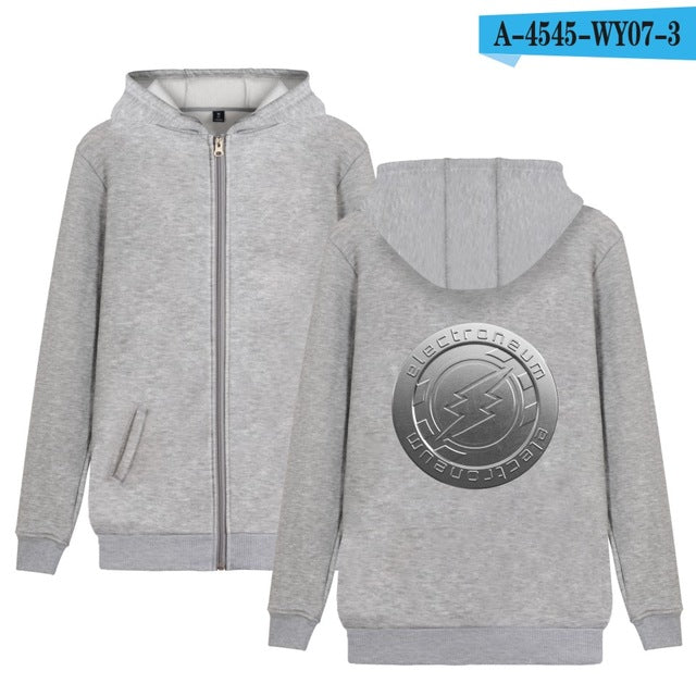 Electroneum Hoodie Zipper Blockchain  Sweatshirt