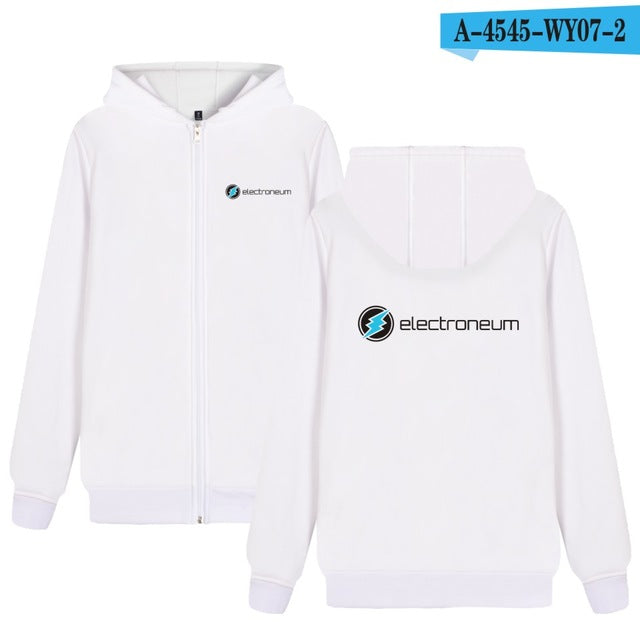 Electroneum Hoodie Zipper Blockchain  Sweatshirt