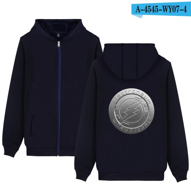 Electroneum Hoodie Zipper Blockchain  Sweatshirt