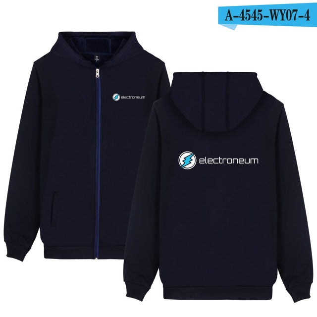 Electroneum Hoodie Zipper Blockchain  Sweatshirt