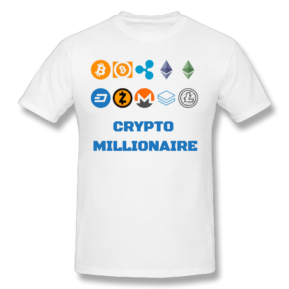 Bitcoin T-shirt Crypto Millionaire Digital Currency BTC Coin Lite T shirt Coin Dash Ripple Tee