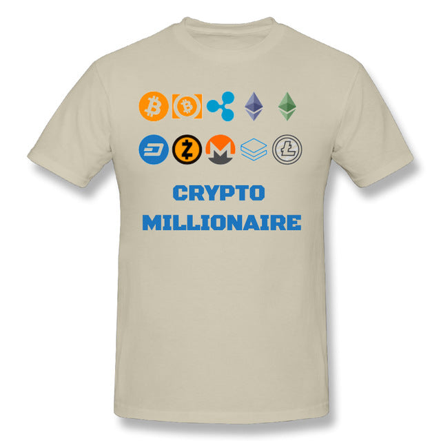 Bitcoin T-shirt Crypto Millionaire Digital Currency BTC Coin Lite T shirt Coin Dash Ripple Tee