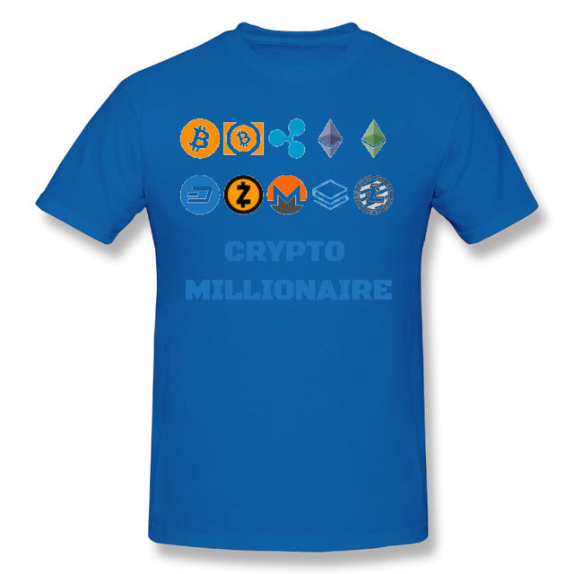 Bitcoin T-shirt Crypto Millionaire Digital Currency BTC Coin Lite T shirt Coin Dash Ripple Tee