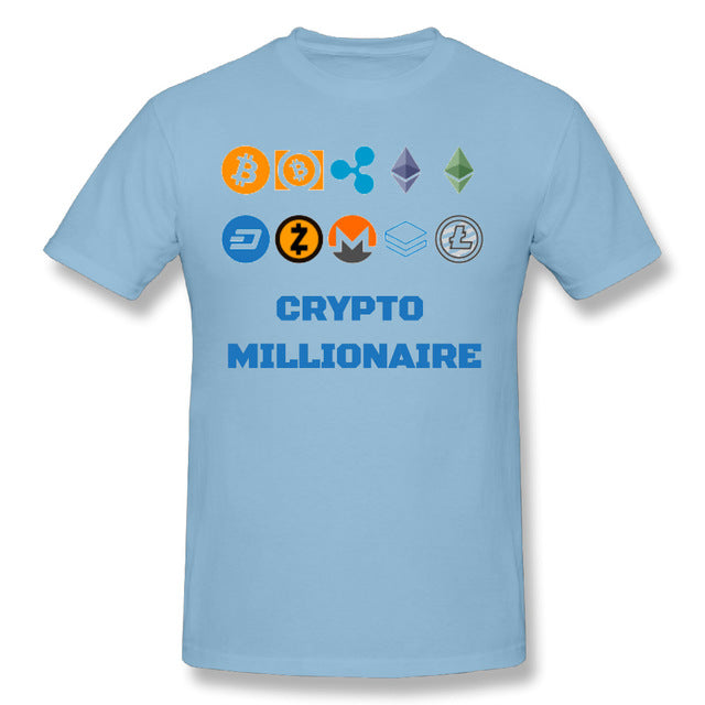 Bitcoin T-shirt Crypto Millionaire Digital Currency BTC Coin Lite T shirt Coin Dash Ripple Tee
