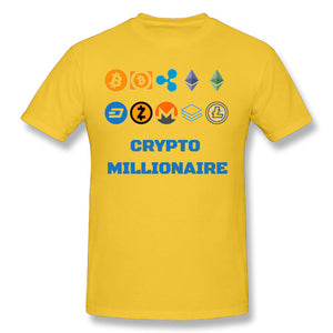 Bitcoin T-shirt Crypto Millionaire Digital Currency BTC Coin Lite T shirt Coin Dash Ripple Tee