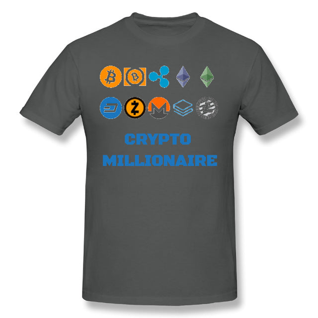 Bitcoin T-shirt Crypto Millionaire Digital Currency BTC Coin Lite T shirt Coin Dash Ripple Tee