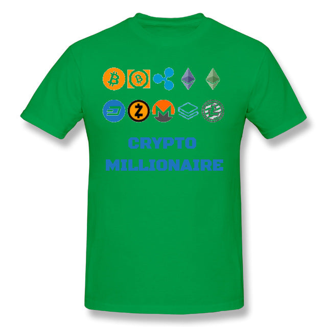 Bitcoin T-shirt Crypto Millionaire Digital Currency BTC Coin Lite T shirt Coin Dash Ripple Tee