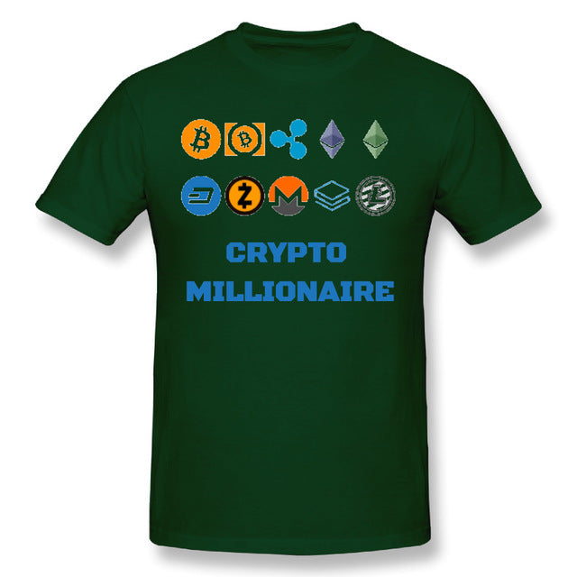 Bitcoin T-shirt Crypto Millionaire Digital Currency BTC Coin Lite T shirt Coin Dash Ripple Tee