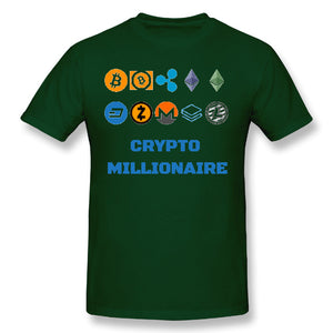 Bitcoin T-shirt Crypto Millionaire Digital Currency BTC Coin Lite T shirt Coin Dash Ripple Tee
