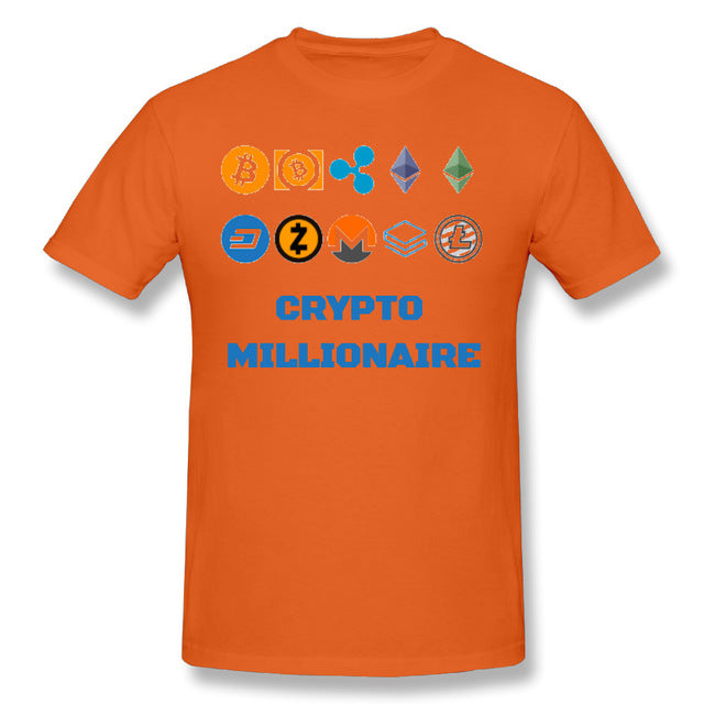 Bitcoin T-shirt Crypto Millionaire Digital Currency BTC Coin Lite T shirt Coin Dash Ripple Tee