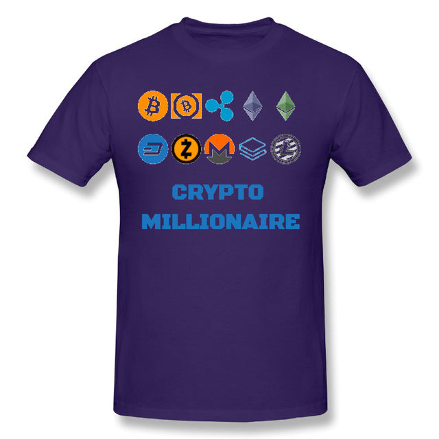 Bitcoin T-shirt Crypto Millionaire Digital Currency BTC Coin Lite T shirt Coin Dash Ripple Tee