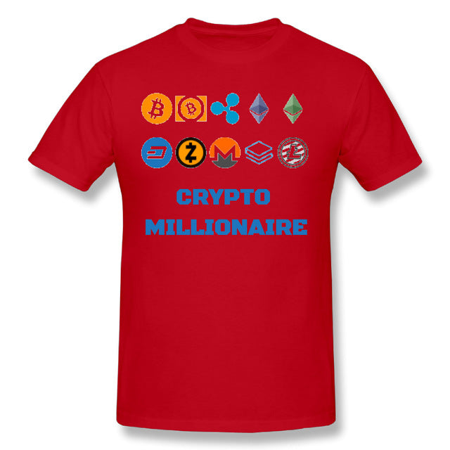 Bitcoin T-shirt Crypto Millionaire Digital Currency BTC Coin Lite T shirt Coin Dash Ripple Tee