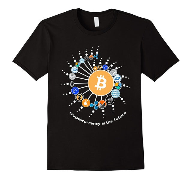 Cryptocurrency T-shirt. Ethereum, Bitcoin, Litecoin