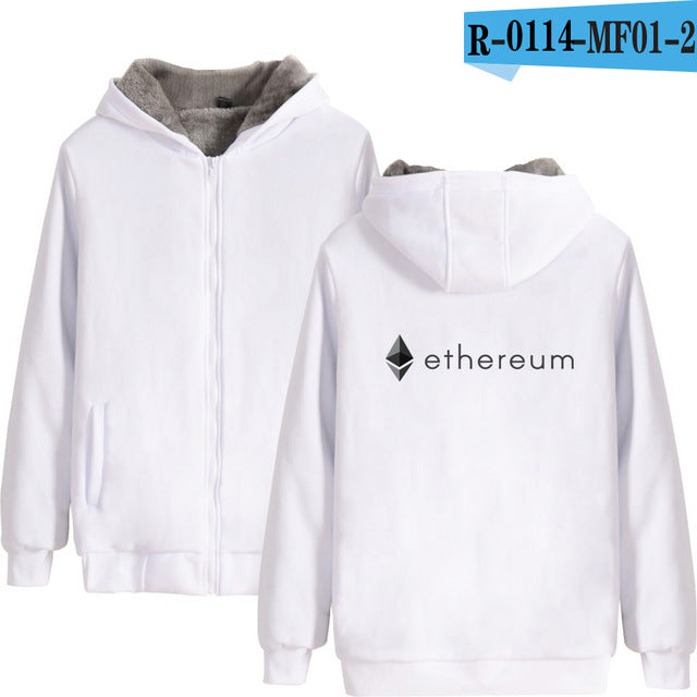 Blockchain Ethereum Letter Winter Hoodies