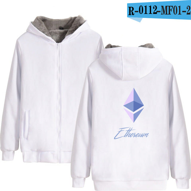 Blockchain Ethereum Letter Winter Hoodies
