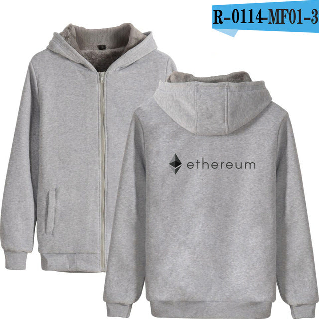 Blockchain Ethereum Letter Winter Hoodies