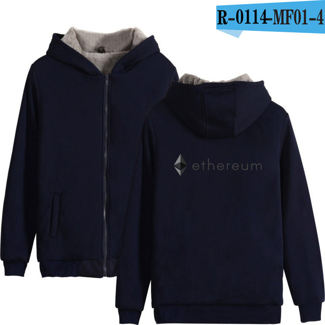 Blockchain Ethereum Letter Winter Hoodies