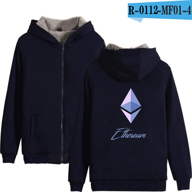Blockchain Ethereum Letter Winter Hoodies
