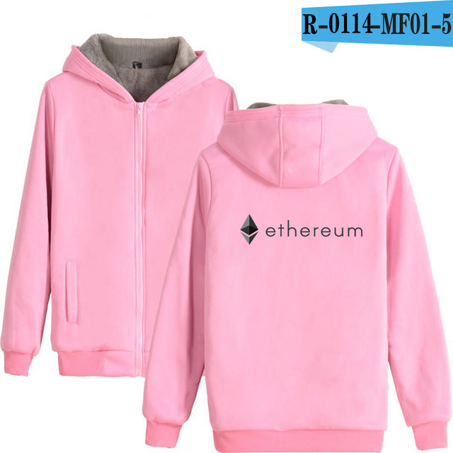 Blockchain Ethereum Letter Winter Hoodies