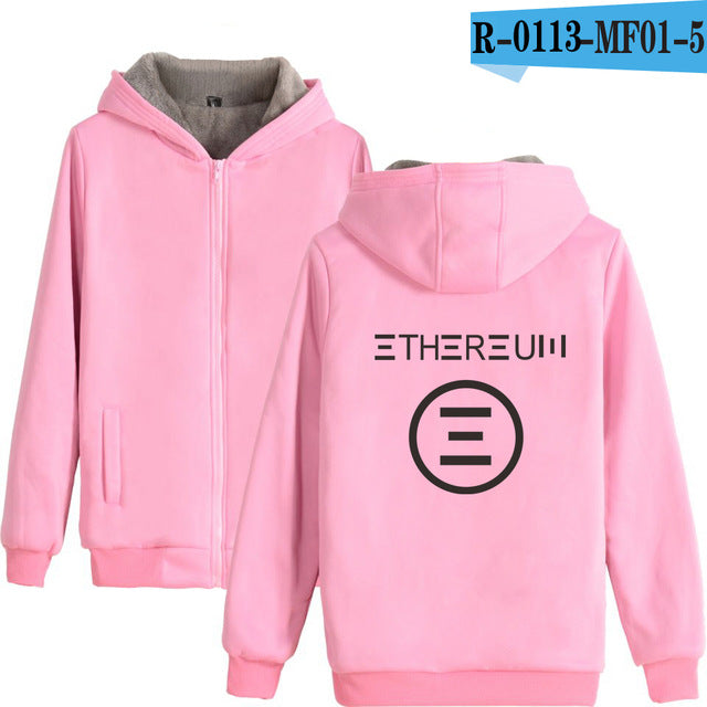 Blockchain Ethereum Letter Winter Hoodies