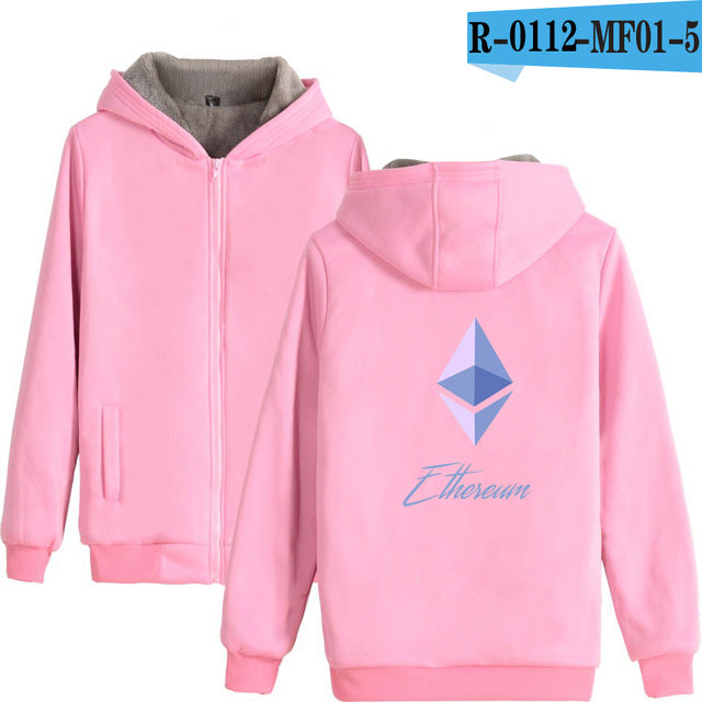 Blockchain Ethereum Letter Winter Hoodies