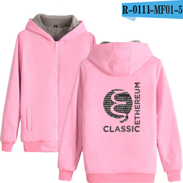 Blockchain Ethereum Letter Winter Hoodies